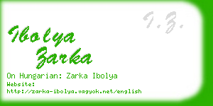 ibolya zarka business card